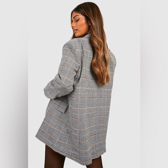 NWOT Boohoo Checker Suit Formal Blazer - Size 8 - Picture 2 of 4